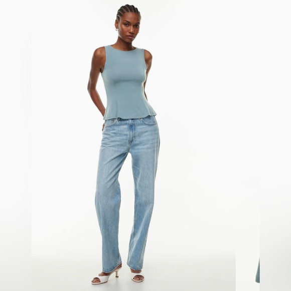 Aritzia Wilfred Women's Flute Top in Blue Medium NWT - Picture 2 of 11